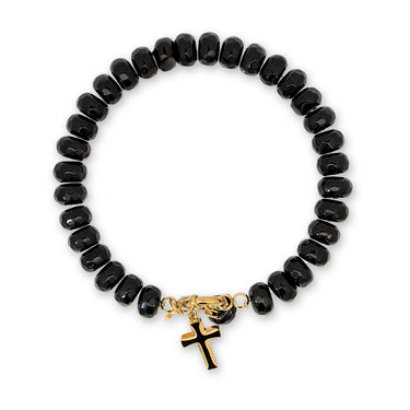Xuxa Black Jade Stone Natural Beaded Charm Bracelet