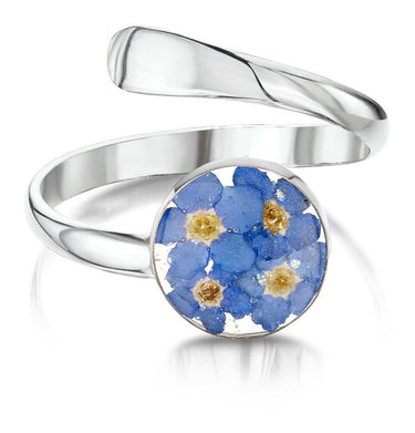 Forget me not - Round Silver Ring (Adjustable)