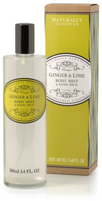100ml Naturally European Ginger & Lime Scented Body Mist & Home Spray