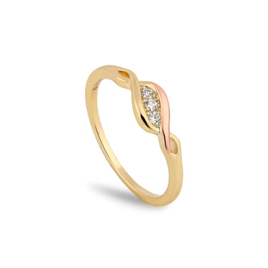 Clogau Past Present Future® 9ct Solid Gold Ring with Diamonds - PPFR
