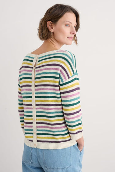 Seasalt Knavock 3/4 Sleeve Striped Jumper