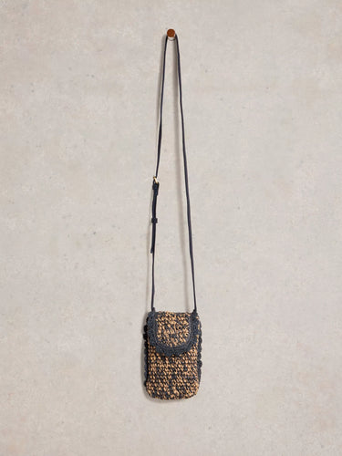 White Stuff Coco Raffia Phone Bag