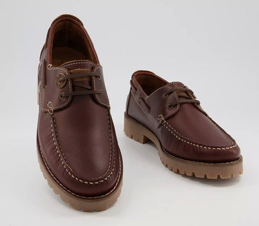 A pair of brown Barbour Stern Boat Shoes - Mahogany.