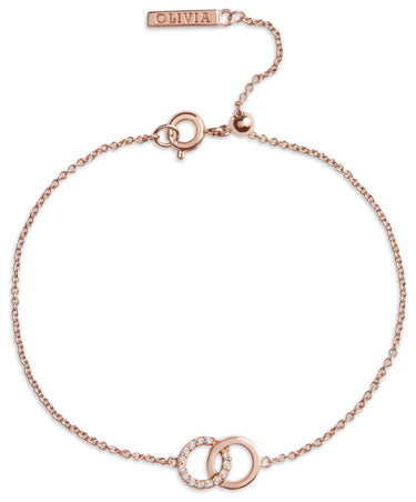 Olivia Burton Bejewelled Interlink Chain Rose Gold Bracelet