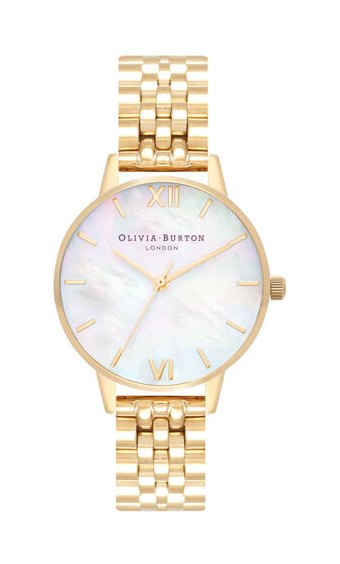 Olivia Burton Mother Of Pearl Gold Bracelet Watch