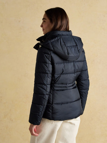 Joules Hadlow Showerproof Padded Coat with Hood in Navy