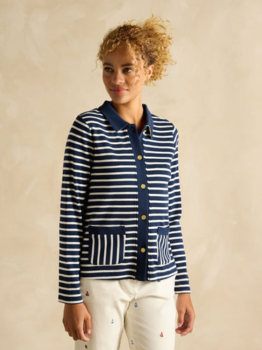 Joules Harbour Jersey Cardigan in Navy