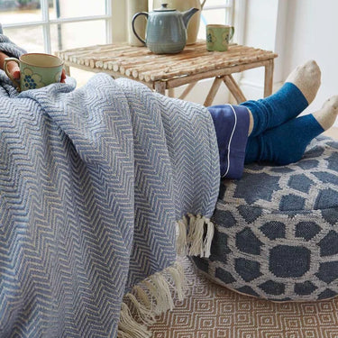 Weaver Green Herringbone Blanket in Lavender