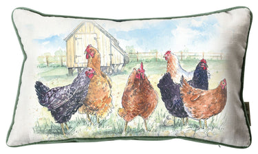Chicken Watercolour Cushion