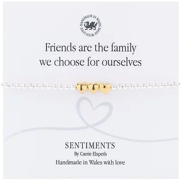 Carrie Elspeth 'Friends are the family we choose…' Sentiment Bracelet