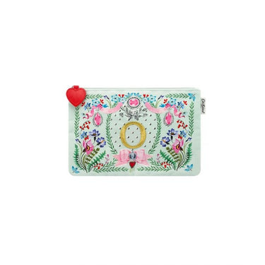 A personalized Cath Kidston Alphabet Pouch with flowers and a heart on it.