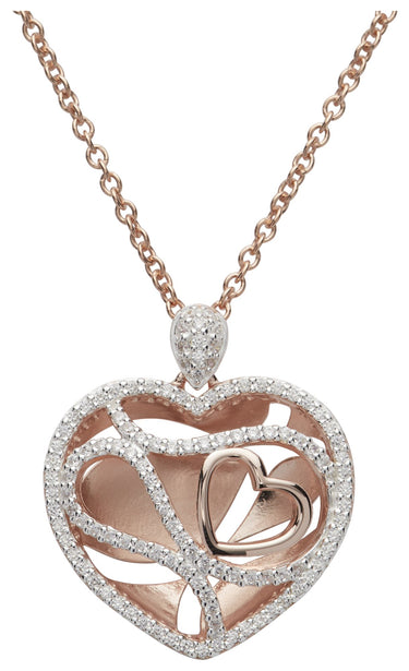 Unique & Co. Open Heart Swirl Necklace - MK747