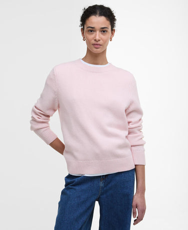 Barbour Women's Woodhouse Crew Neck Knitted Jumper in Pink Blush