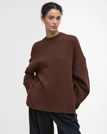 Barbour Sophia Crew Neck Knitted Jumper in Vicuna
