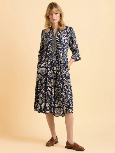 Brakeburn Blizzard 3/4 Sleeve Midi Dress