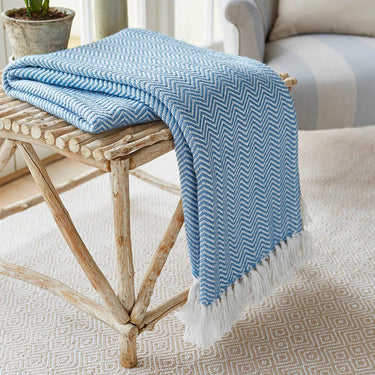 Weaver Green Herringbone Blanket in Cobalt Blue 250 x 130