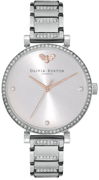 Olivia Burton Belgrave Tbar Grey & Silver Watch