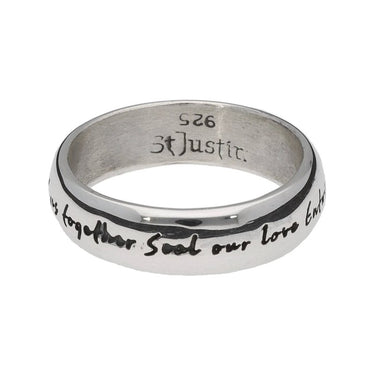 St Justin English Love Ring SR946 Sizes 49 - 62