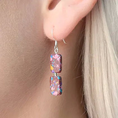 Carrie Elspeth Mosaic Earrings - Aubergine