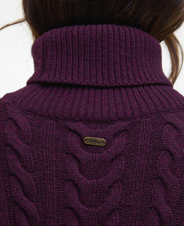 Barbour Women's Embleton Rollneck Jumper in Black Cherry