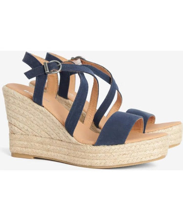 Barbour Lucia Leather Espadrille Wedge Sandals
