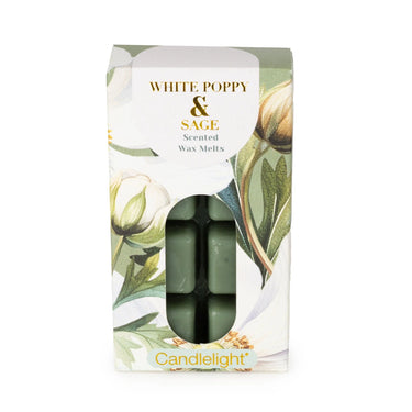 CANDLELIGHT 8 PACK WAX MELTS WHITE POPPY & SAGE