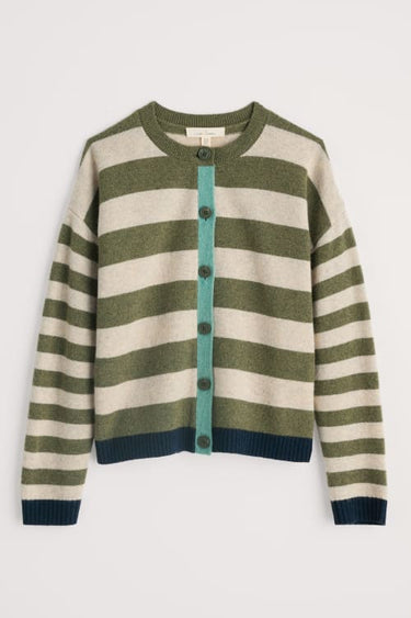 Seasalt Pinwell Striped Cardigan in Olive