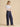 Brakeburn Wide Leg Stripe Trousers in Blue