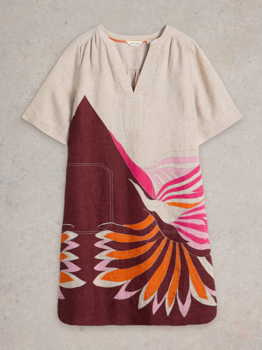 White Stuff June Short Sleeve Linen Dress