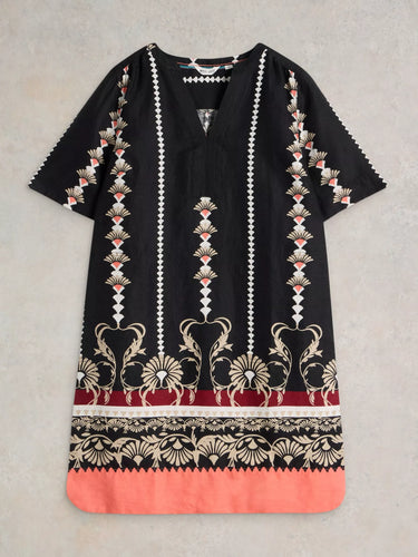 White Stuff June Short Sleeve Linen Dress