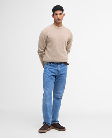 Barbour Men's Grangetown Crew Neck Jumper in Washed Stone