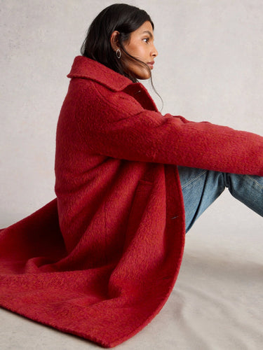 White Stuff Kelsey Wool Blend Coat in Bright Red