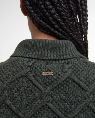 Barbour Burne Roll Neck Knitted Jumper in Olive