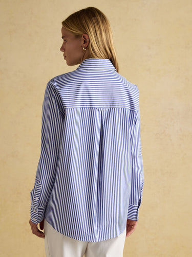 Joules Amilla Jonty Blue and White Boyfriend Fit Shirt