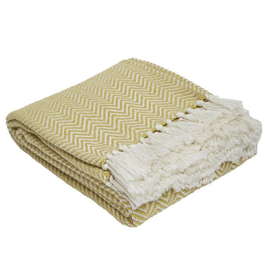 Weaver Green Herringbone Blanket 250 x 130 - Gooseberry