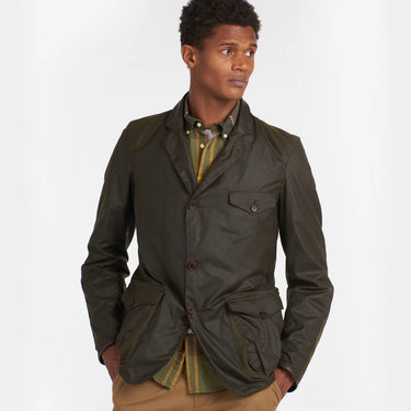 Barbour Beacon Wax Sports Jacket in Olive