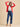 Brakeburn Frill Neck Cardigan in Red