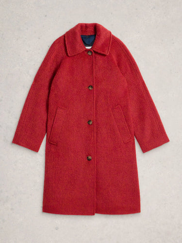 White Stuff Kelsey Wool Blend Coat in Bright Red