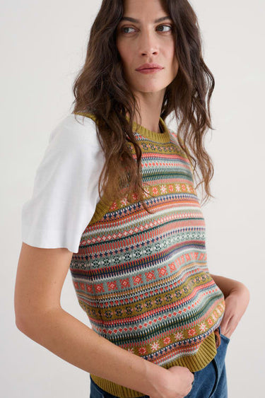 Seasalt Cove Cottage Fair Isle Multicoloured Knitted Vest