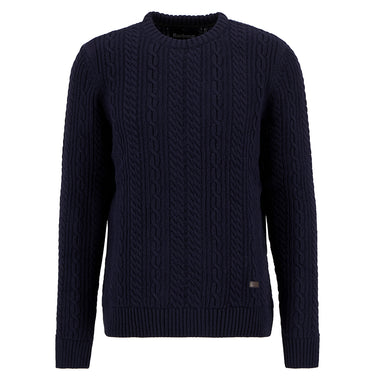 Barbour Lowfen Cable Crew Jumper in Navy