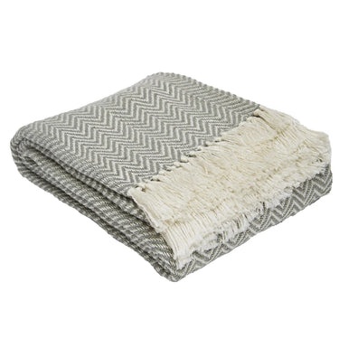 Weaver Green Herringbone Blanket 230 x160 - Dove Grey