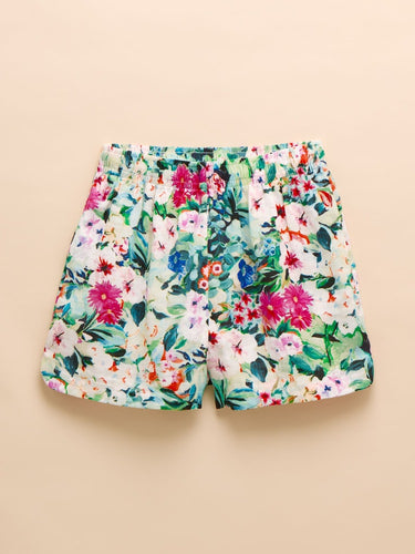 Joules Multi Floral Pull On 100% Linen Shorts