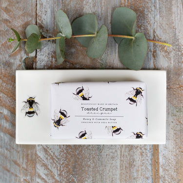 Toasted Crumpet Bee Rectangular Soap Dish