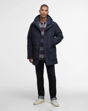 Barbour Hooded Bedale Puffer Jacket in Dark Navy
