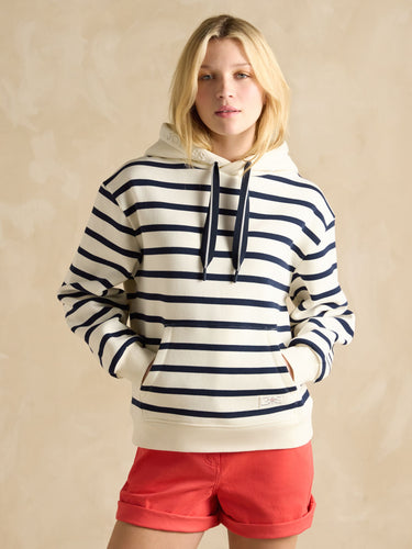 Joules Milbourne Navy & White Striped Hoodie