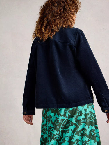 White Stuff Carrie Cord Long Sleeve Jacket in Dark Navy