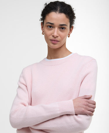 Barbour Women's Woodhouse Crew Neck Knitted Jumper in Pink Blush