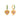 Xuxa Huggie Hoop Earrings with Green CZs and Pink Heart Drop