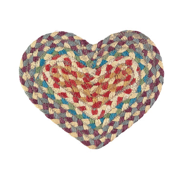The Braided Rug Carnival Jute Heart Coaster 20x15