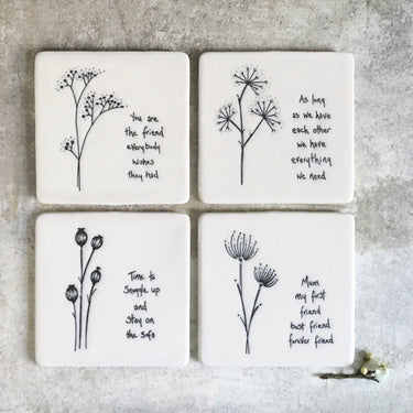 EAST OF INDIA FLORAL COASTER YOU ARE THE FRIEND
